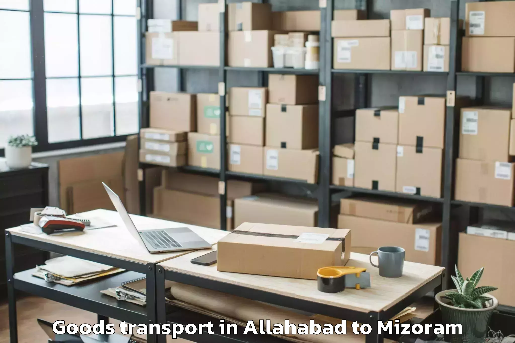 Trusted Allahabad to Siaha Goods Transport